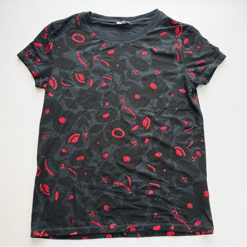 KENZO Black Floral Print Graphic Short Sleeve Tee